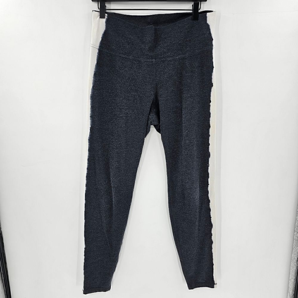 Old navy leggings xl gray white stripe comfy